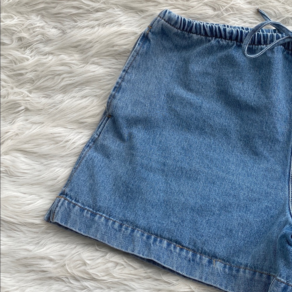 H&M | Light Blue Denim Drawstring Shorts - Picture 5 of 11